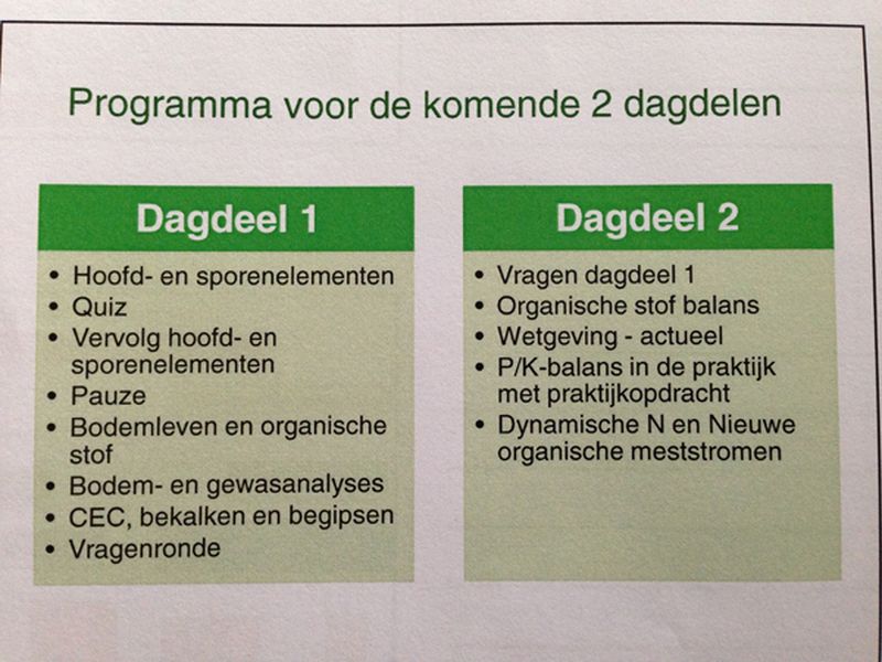 13 januari 2014; bemestingsplan