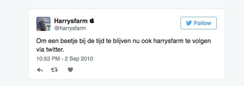 3 september 2010; Harrysfarm nu op twitter