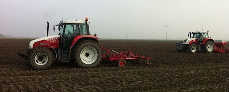 23 oktober 2012: tarwe gezaaid in aardappelland