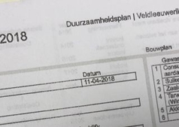 6 februari 2019: bespreken duurzaamheidsplan